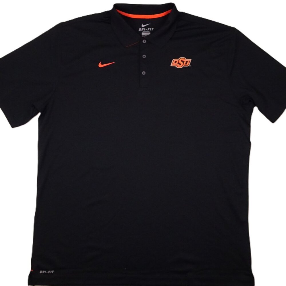 Nike Oklahoma State University Cowboys Polo shirt 2XL Black OSU OK State Cowgirl